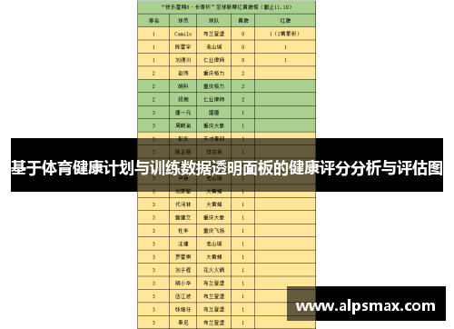 基于体育健康计划与训练数据透明面板的健康评分分析与评估图